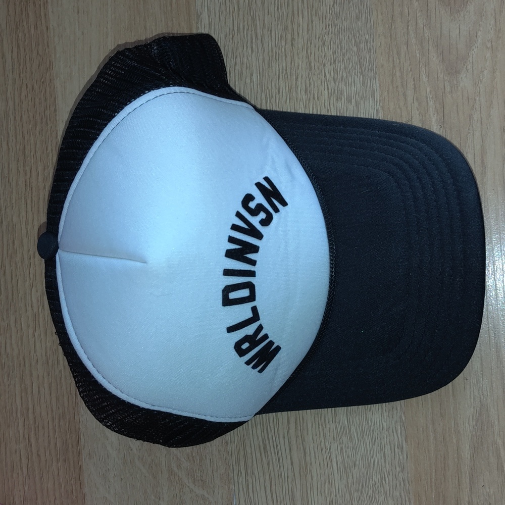 WRLDINVSN Foam Lined Crown Trucker Mesh Snapback Hat Cap w/ Rope
